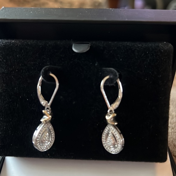 Diamond Drop Earrings - Picture 2 of 2